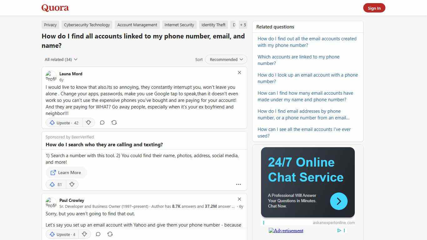How to find all accounts linked to my phone number, email, and name - Quora
